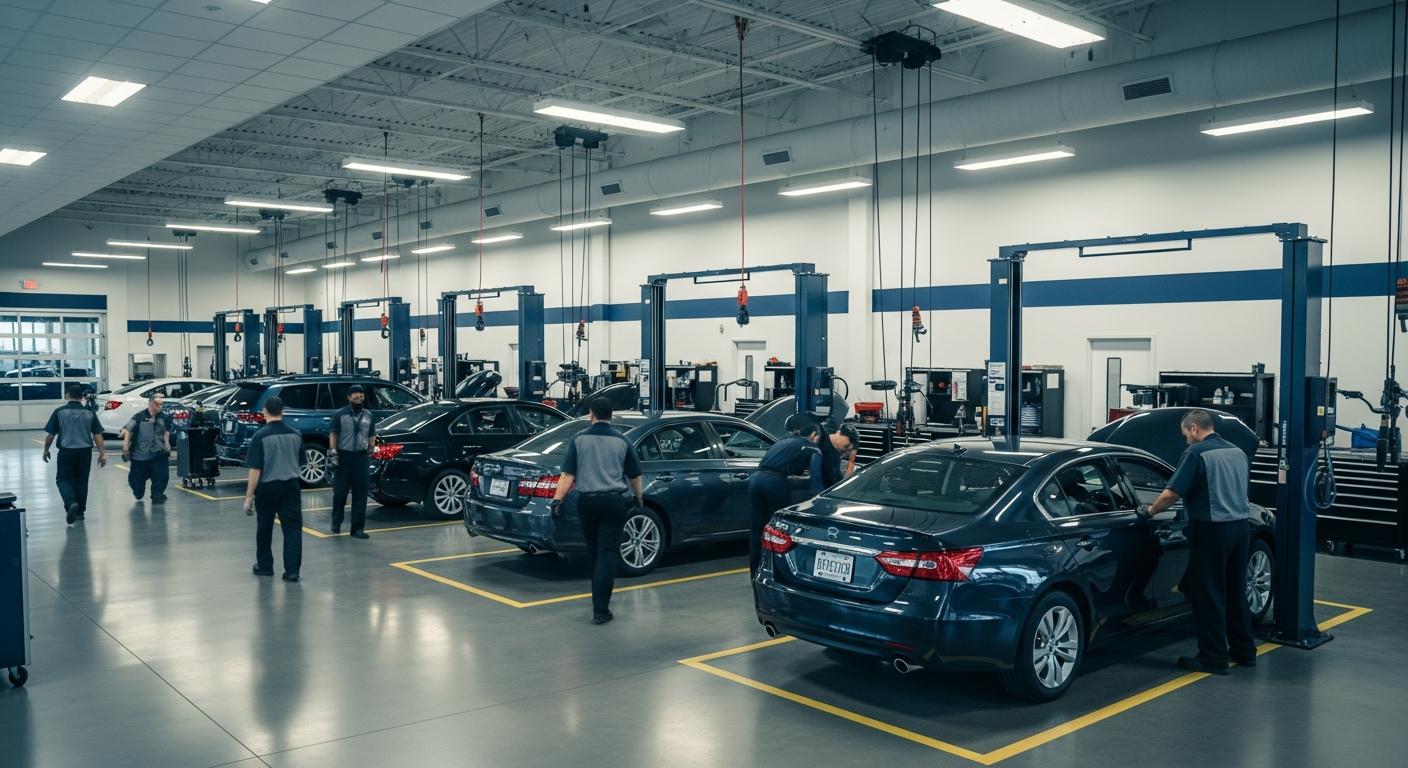 Automotive service department with analytics dashboards