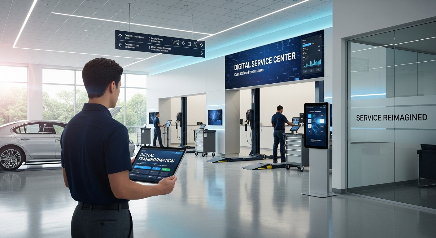 Digital tools in a car dealership service department