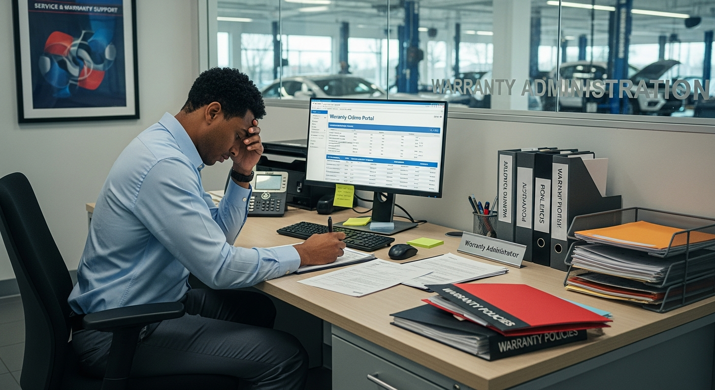 Frustrated administrator with paperwork