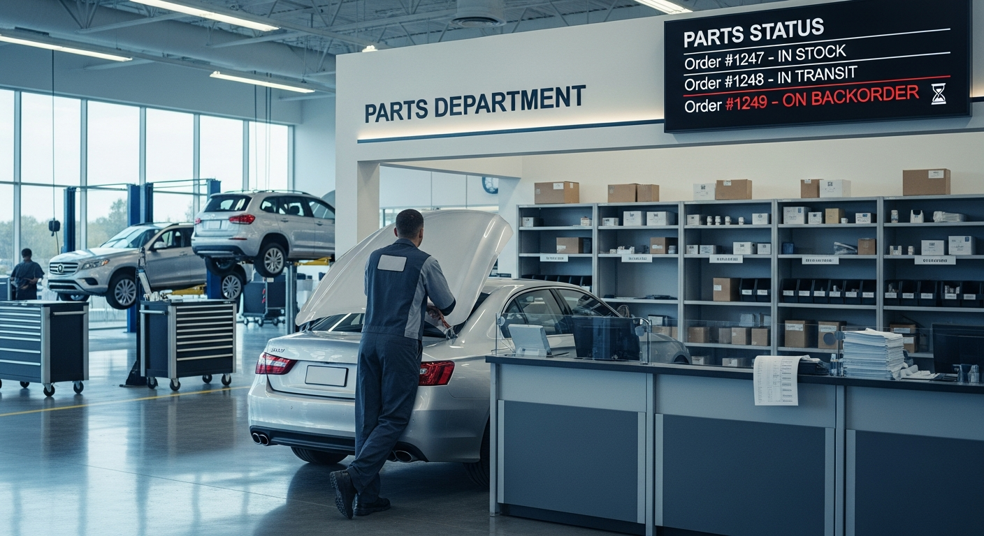 Technician waiting for parts