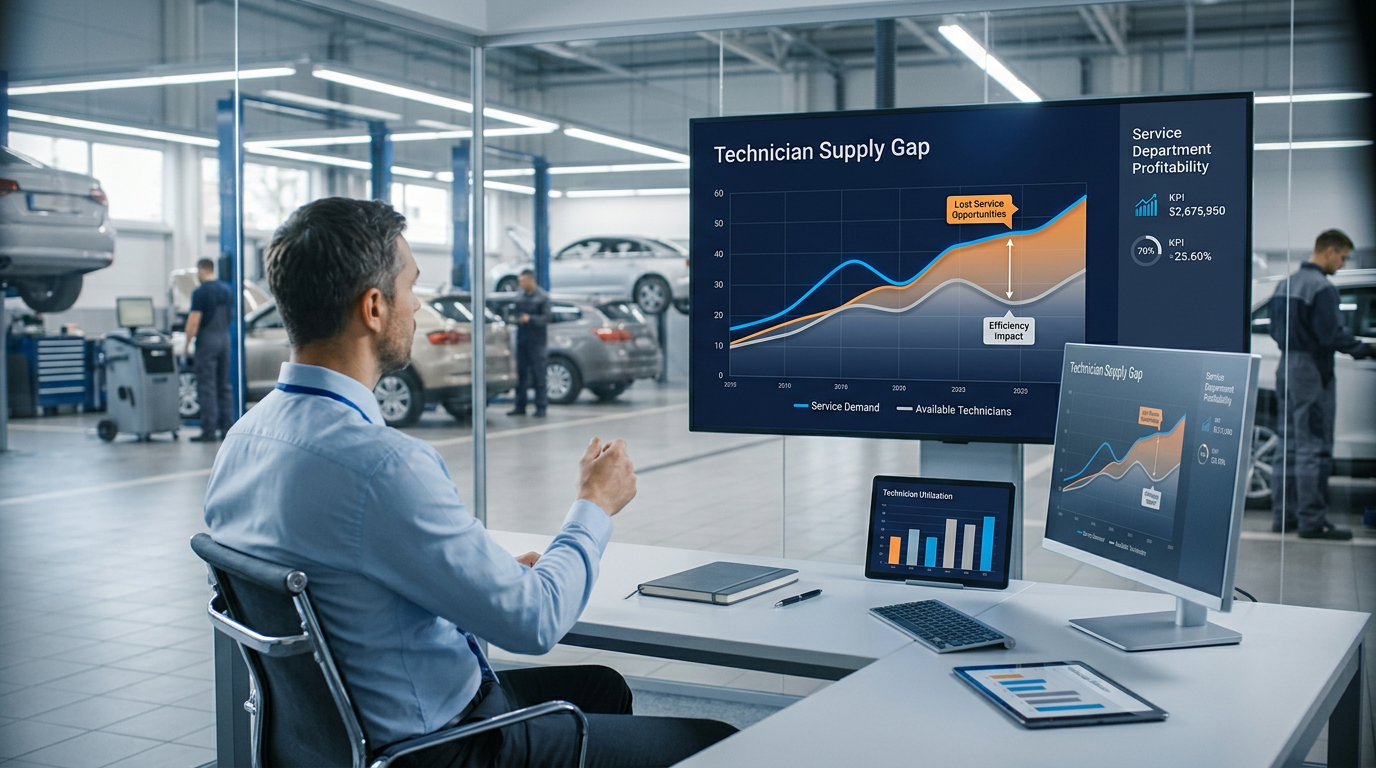Graph depicting technician supply gap impact