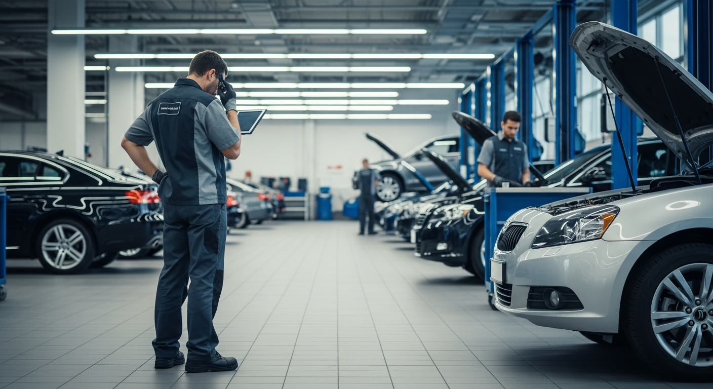 Frustrated technician in service department