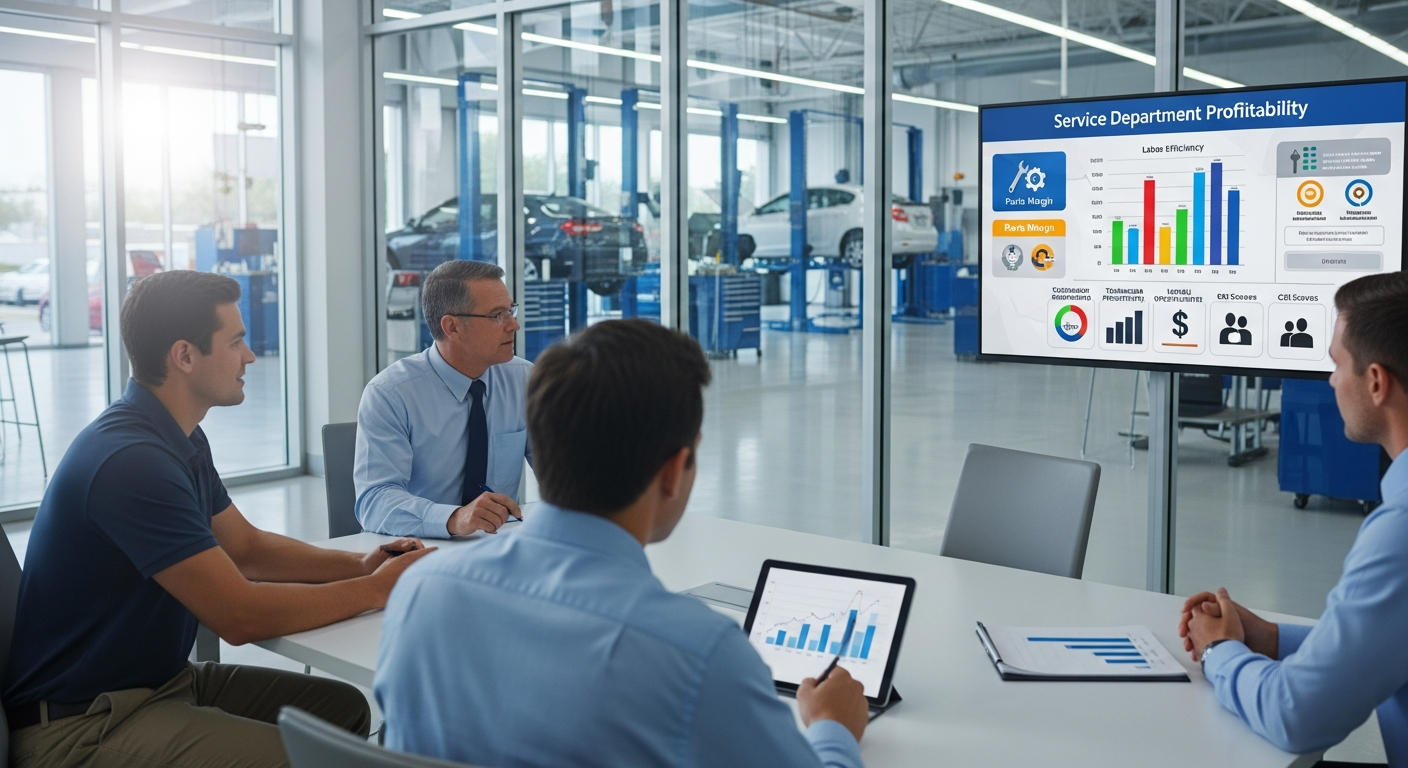 Chart of profitability factors in a service department