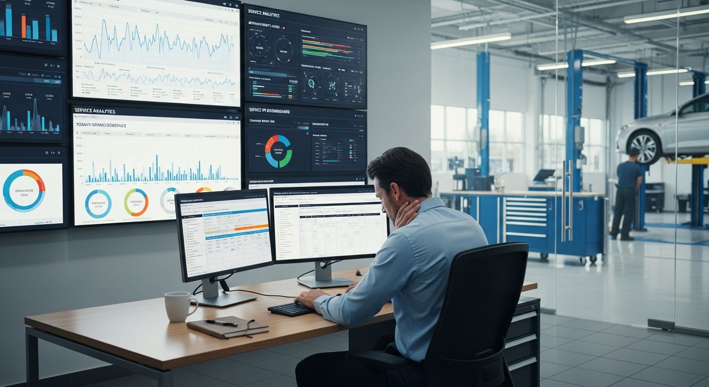 Service manager overwhelmed by complex data charts.