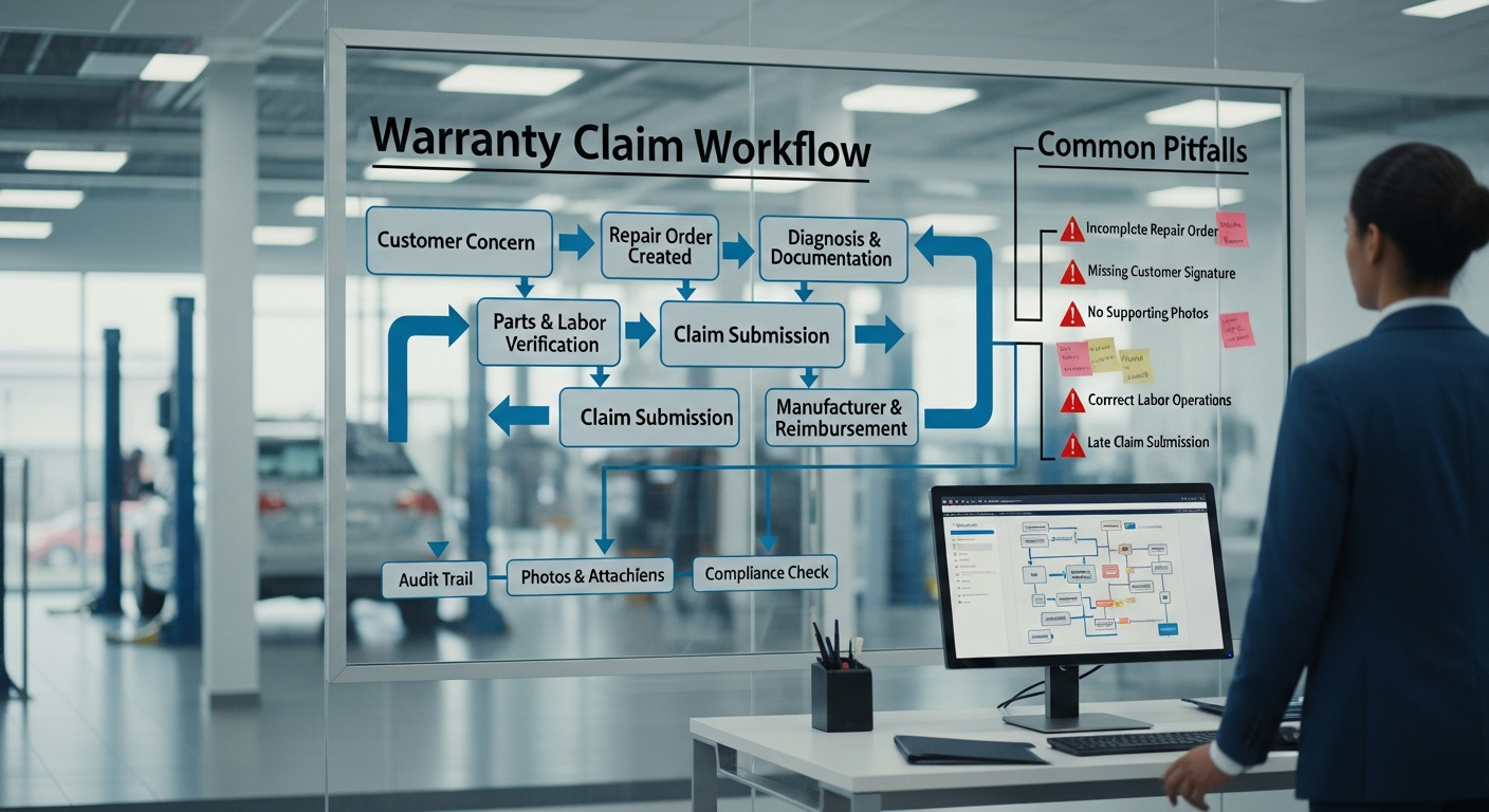 Warranty claim processing diagram