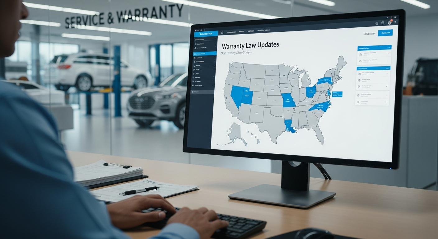 Map of states with warranty law changes.