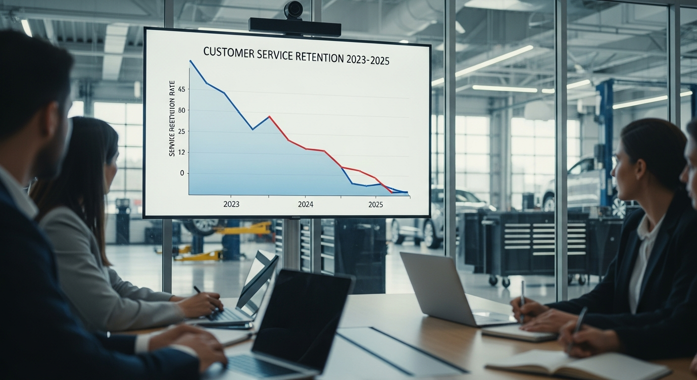 Service retention decline graph