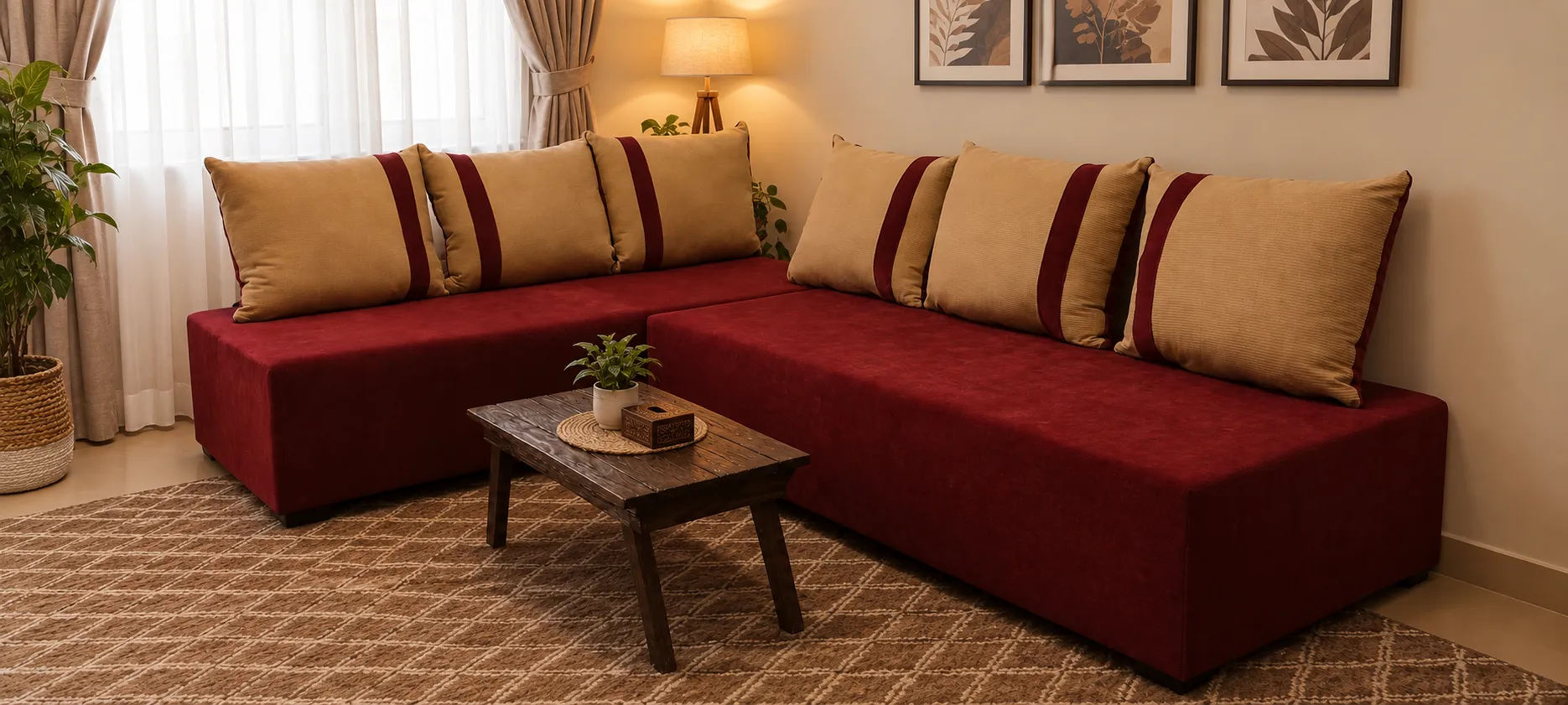 كنب سرير قابل للتحويل، قطعتين منفصلتين، بتصميم أنيق وقماش ناعم ، حجم واسع 90×200 سم لكل قطعة - 1