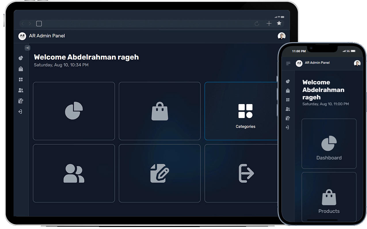 Ar Gallery - Admin Panel tablet image