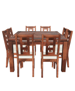 Juego Comedor Cub Madera CUA 8Sill Roma Crud
