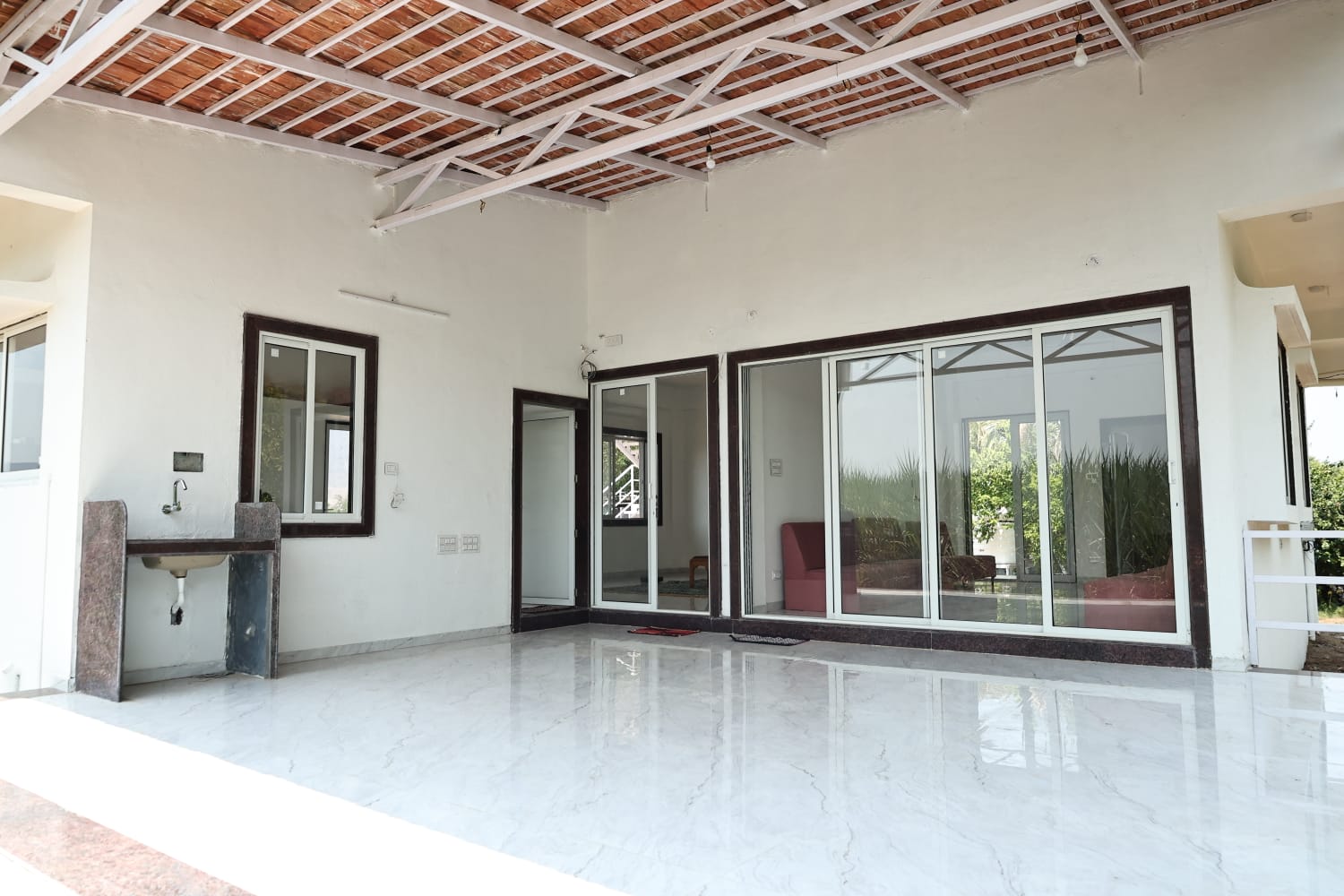 Luxury Aramzone Villa outdoor seating and veranda with elegant interiors