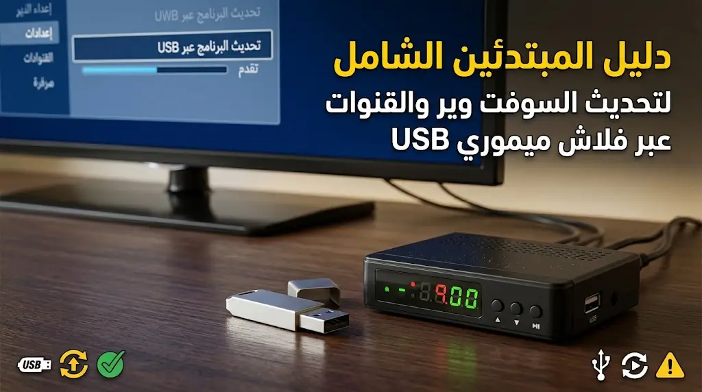 طريقة تحديث سوفت وير الرسيفر وتحميل ملف القنوات عن طريق فلاشة USB خطوة بخطوة