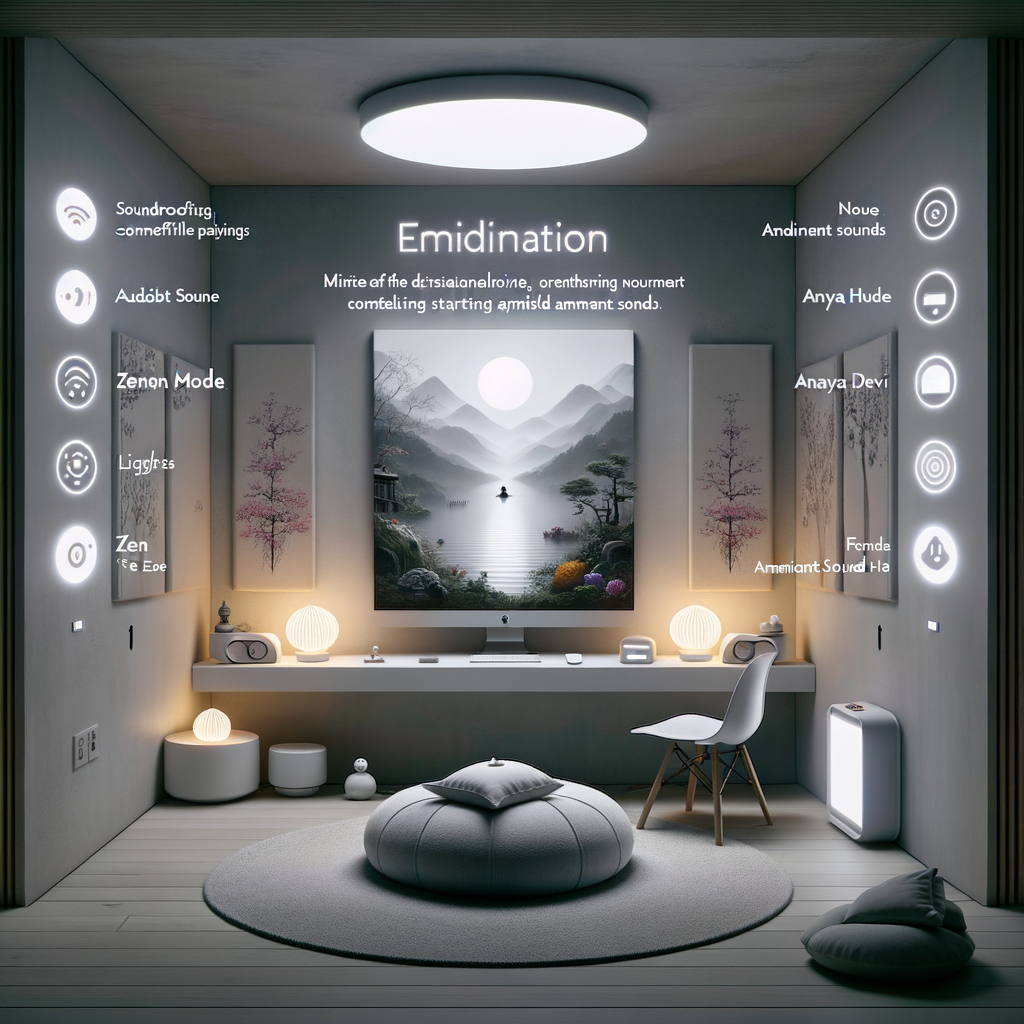 Modern workspace with ambient interface and analytics