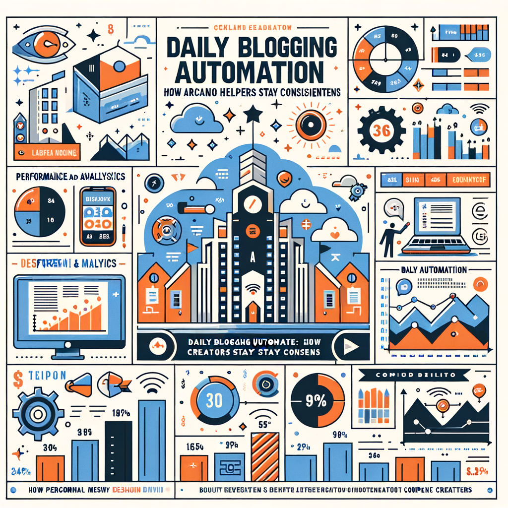 Infographic: Blogging automation workflow for freelancers showing interconnected AI, SEO, scheduling, and reporting tools