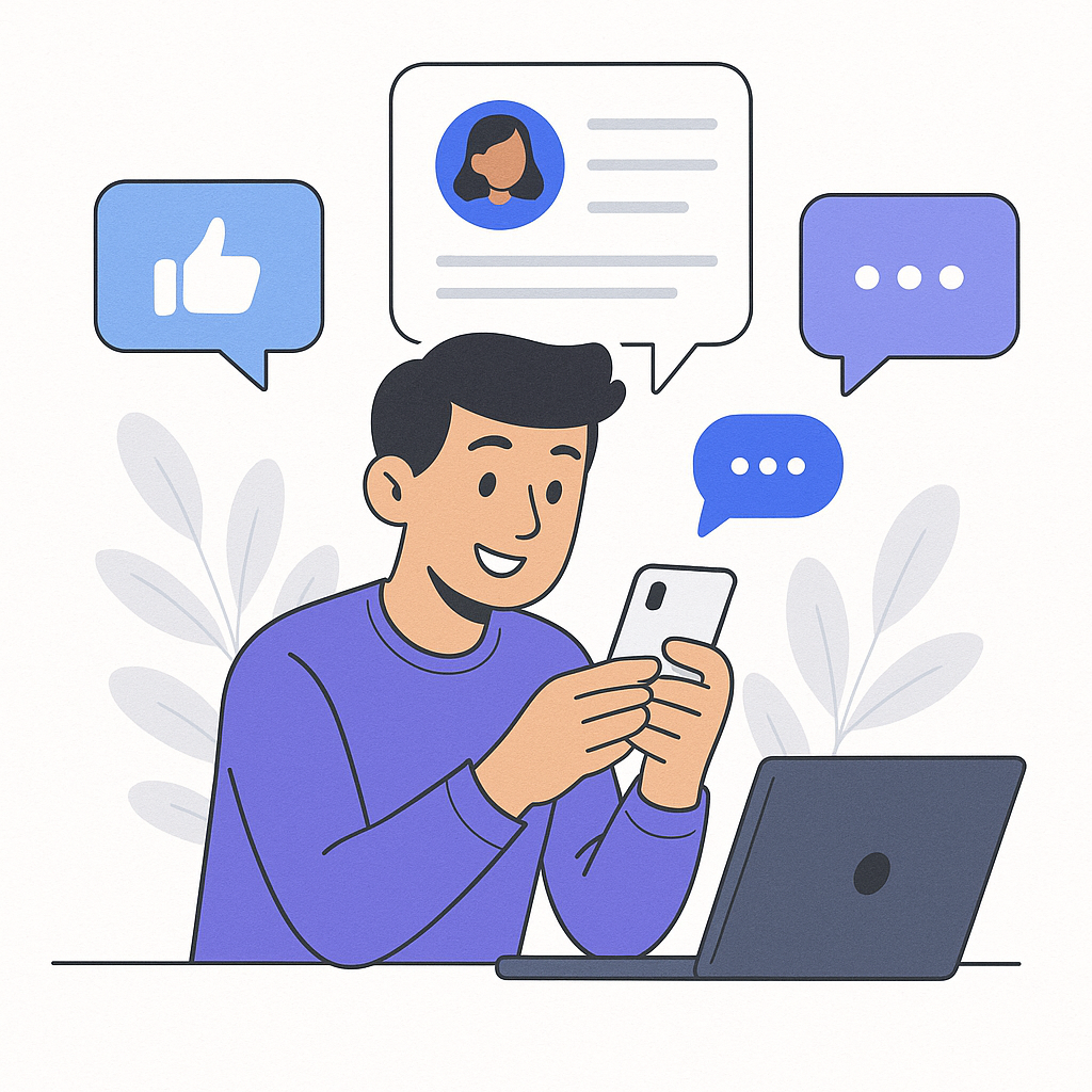 Participate in Online Communities — illustration