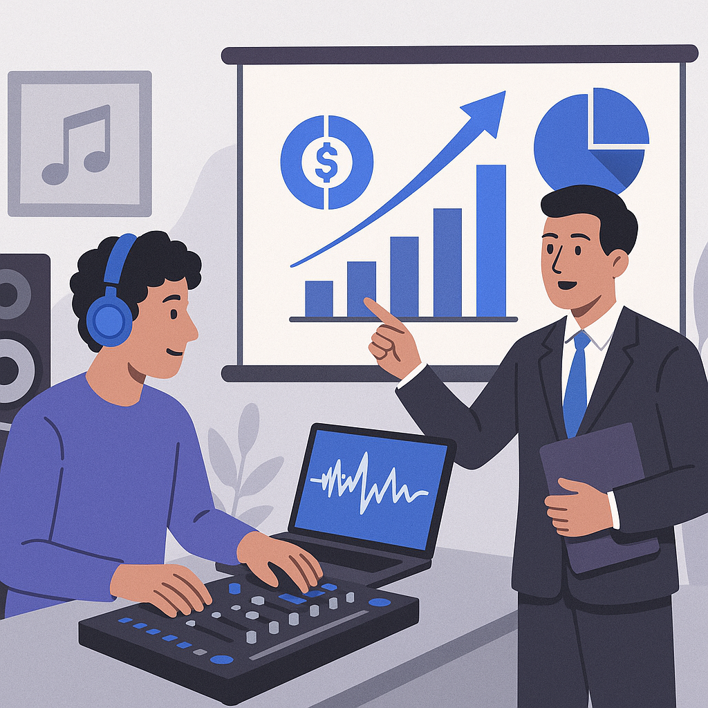 Integrating Business Acumen into Music Production — illustration