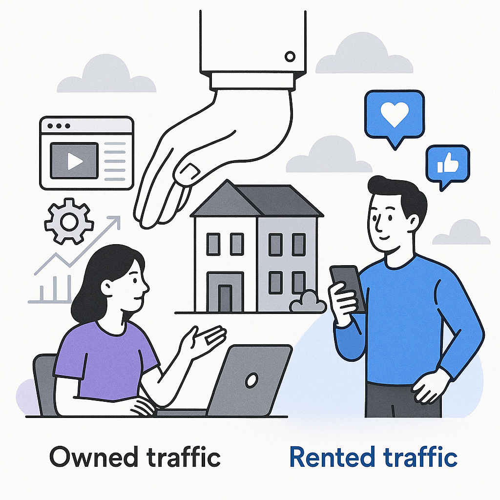 Owned vs. Rented Traffic — illustration