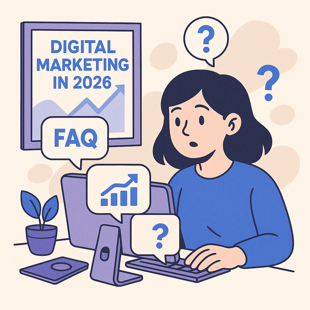 FAQs on Digital Marketing in 2026 — illustration