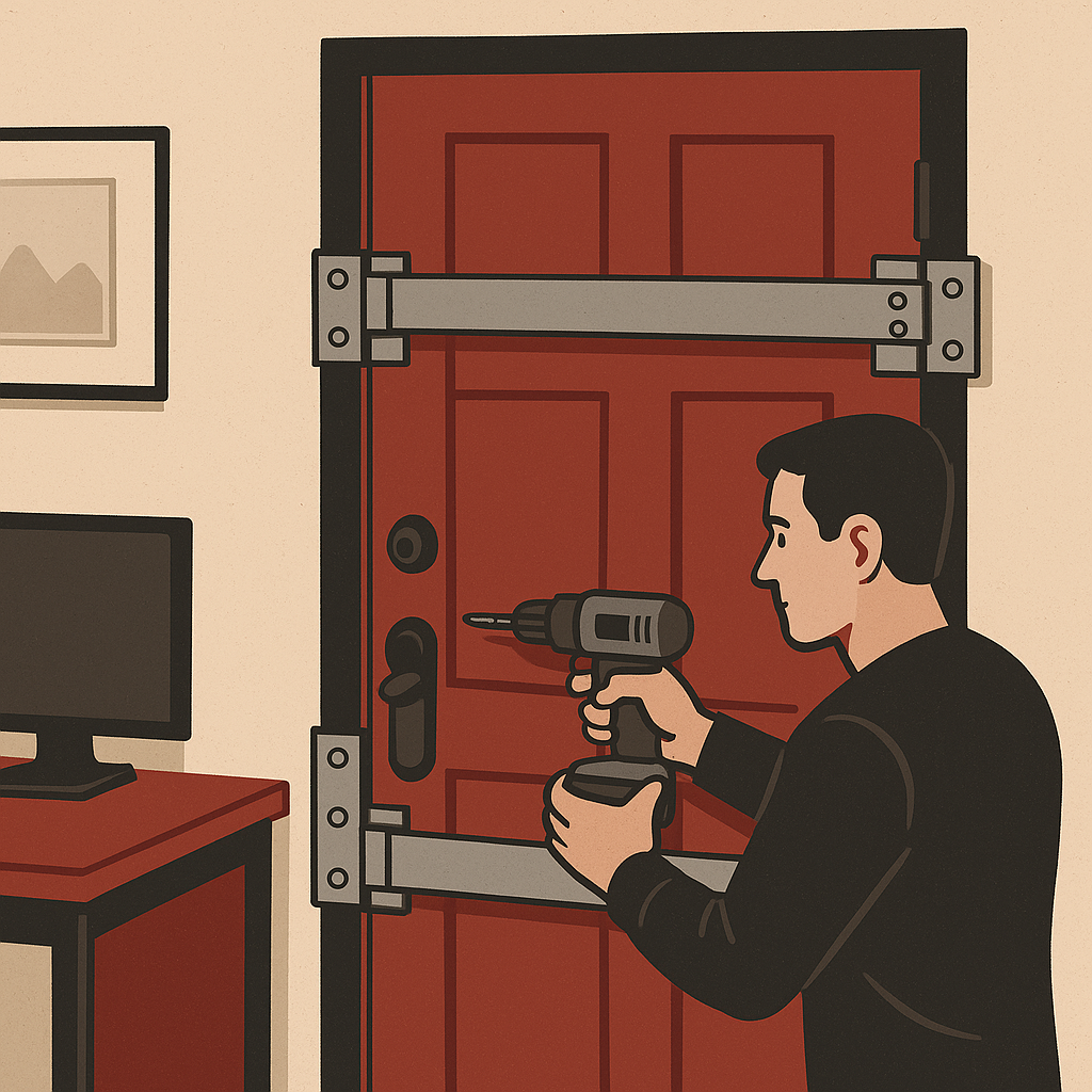 The Importance of Door Reinforcement for Home Office Security — illustration