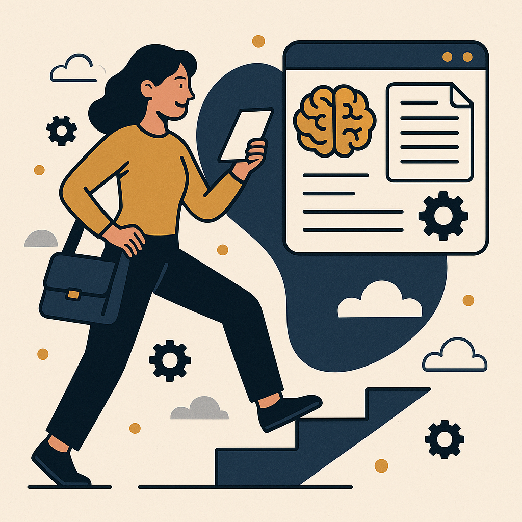 Taking the First Step: Your AI Blogging Journey Begins Now — illustration