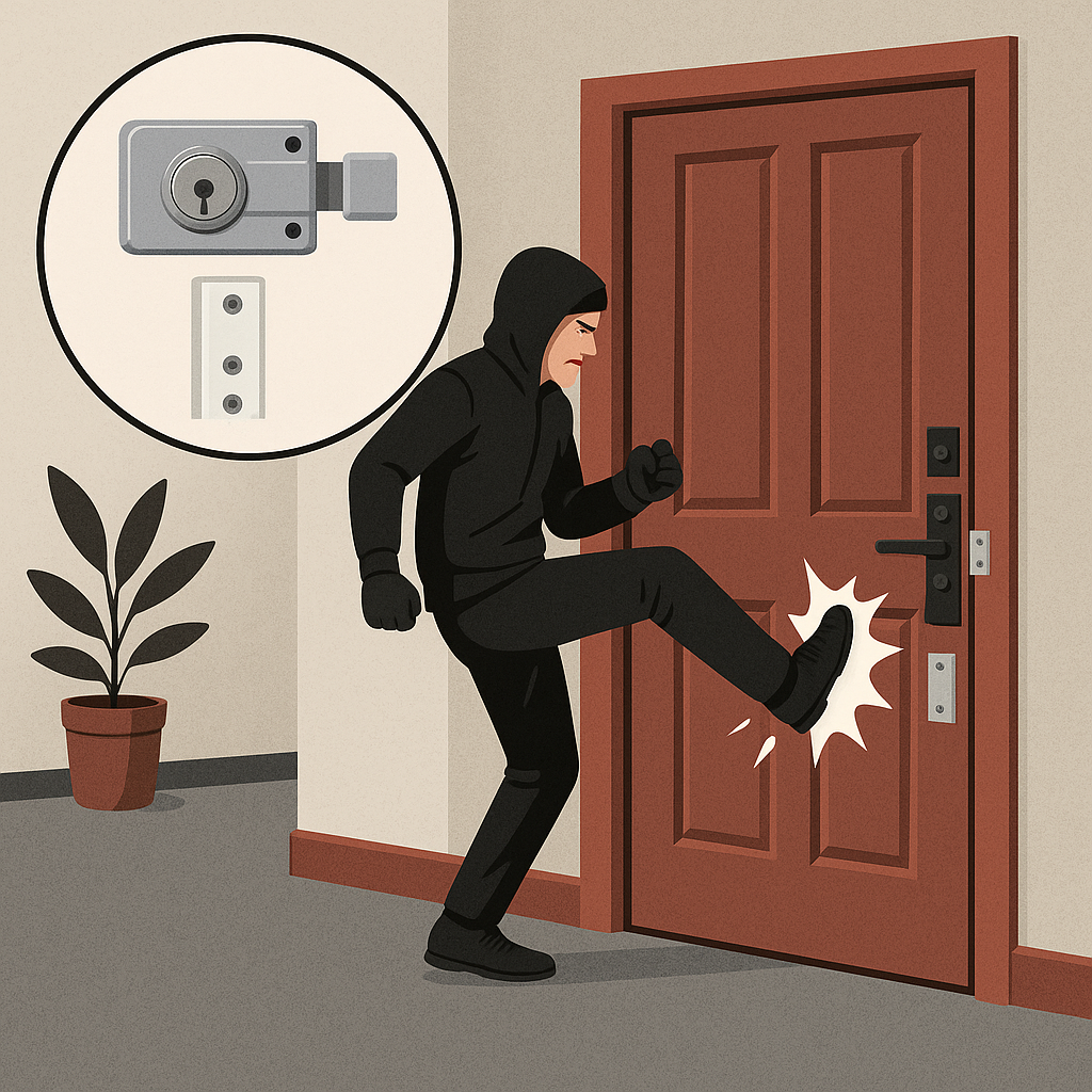 How to Stop Door Being Kicked In — illustration