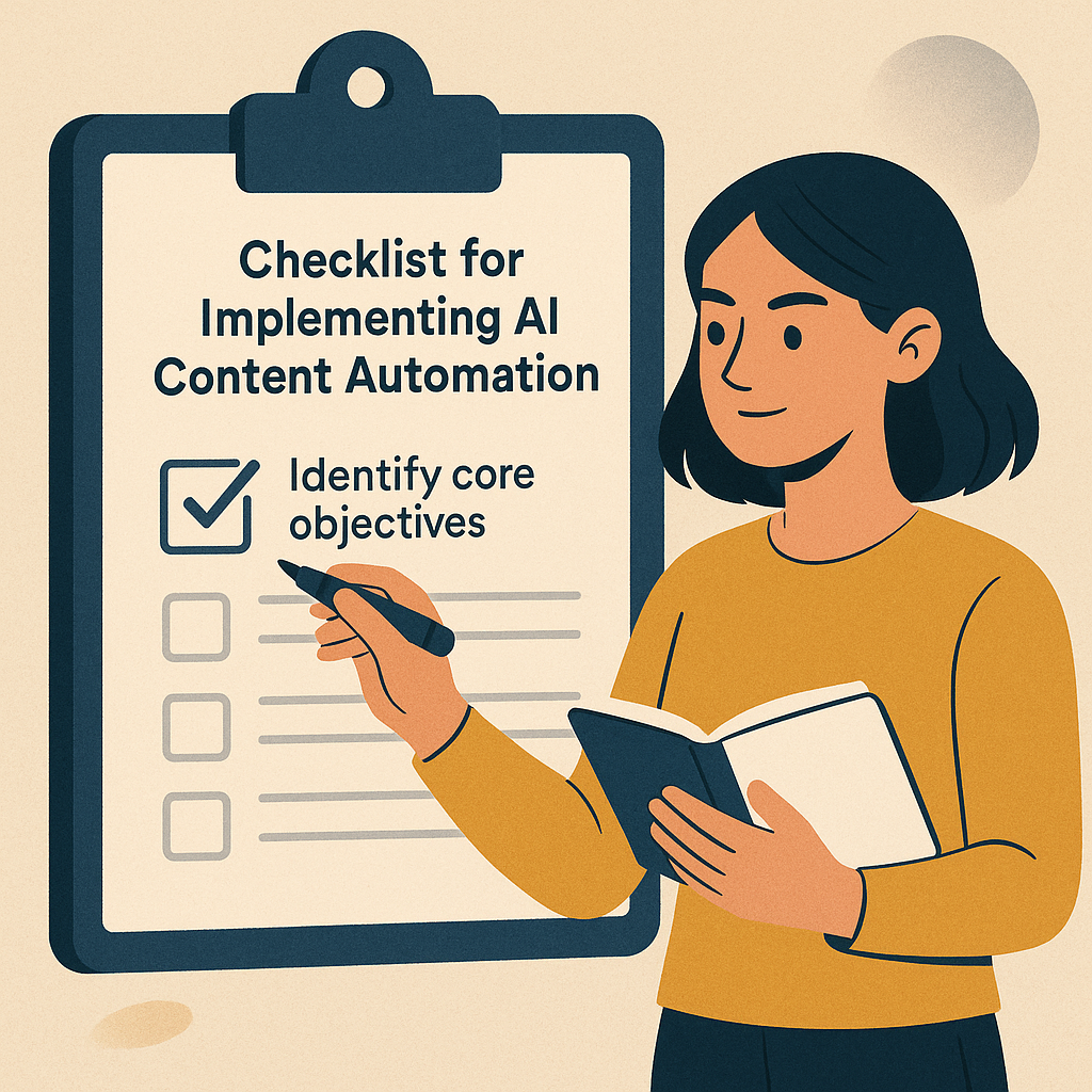 Checklist for Implementing AI Content Automation — illustration