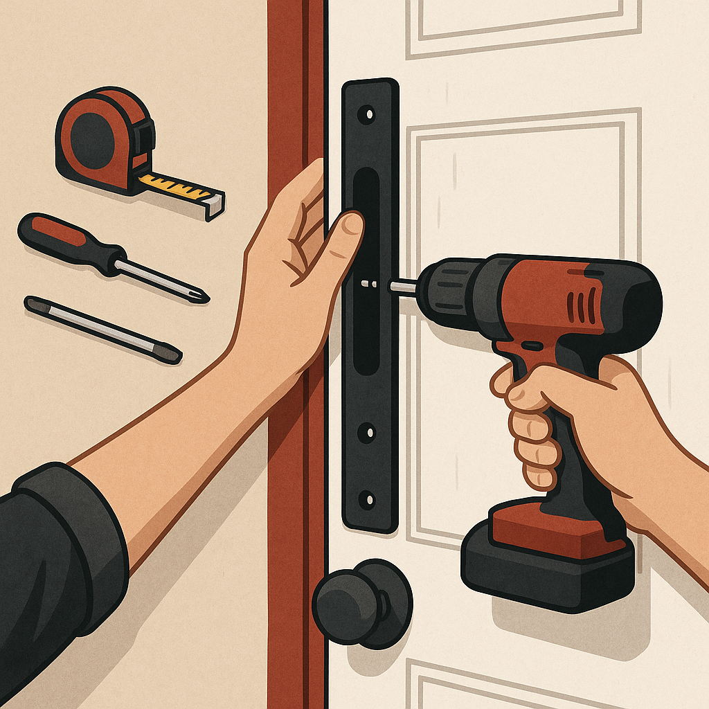Step-by-Step Guide to Installing a Door Reinforcement Kit — illustration