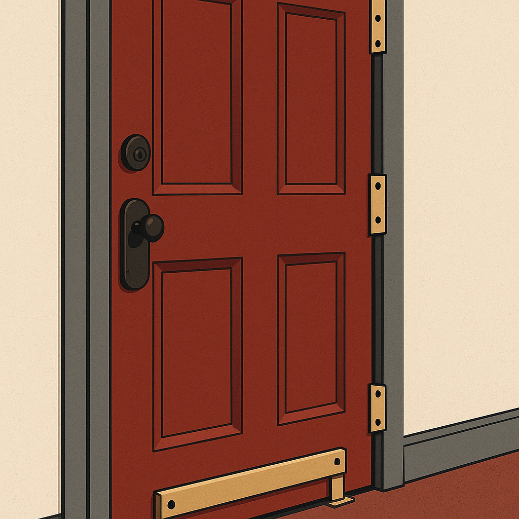 1. Reinforce Your Doors with a Security Kit — illustration