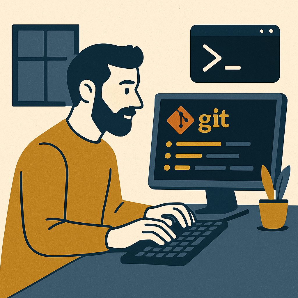 Implementing Version Control with Git in the Terminal — illustration
