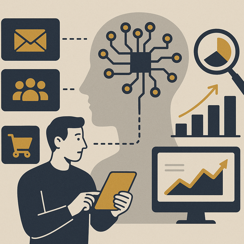 How AI-Powered Marketing Works — illustration