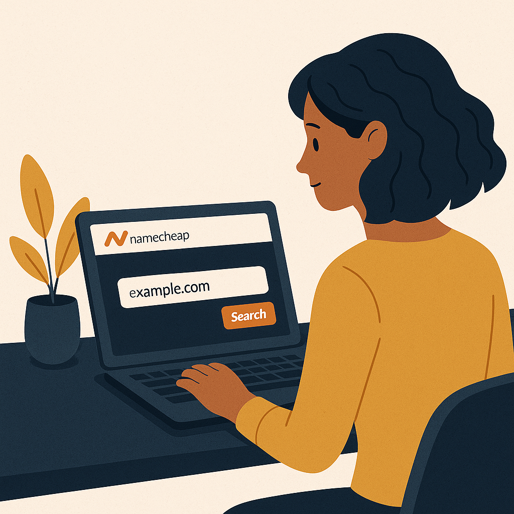 Step-by-Step Guide to Registering a Domain on Namecheap — illustration