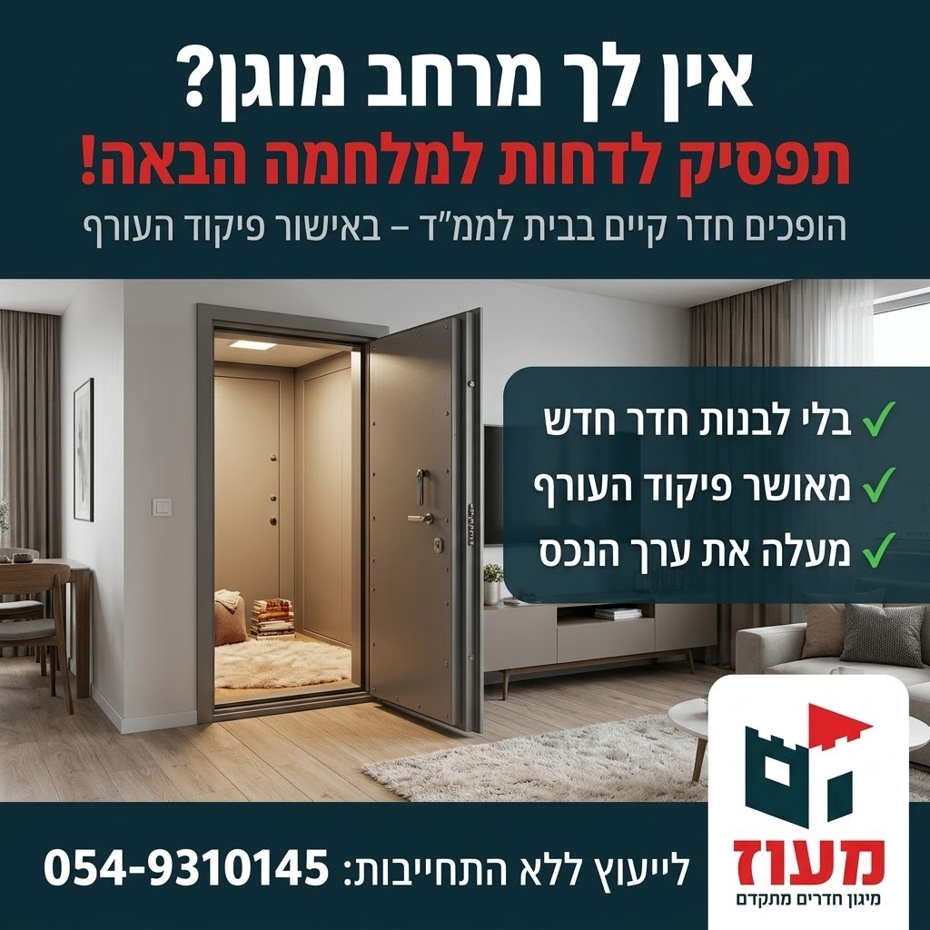 ביטחון הבית: חדר קיים הופך למרחב מוגן תקני!