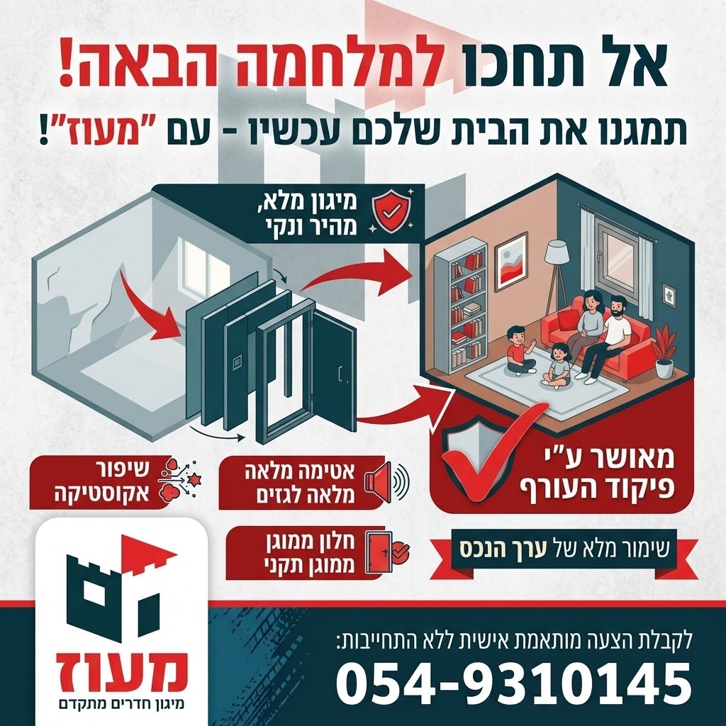 שקט נפשי מתחיל בבית: ממ"ד תקני, מהיר ונקי!