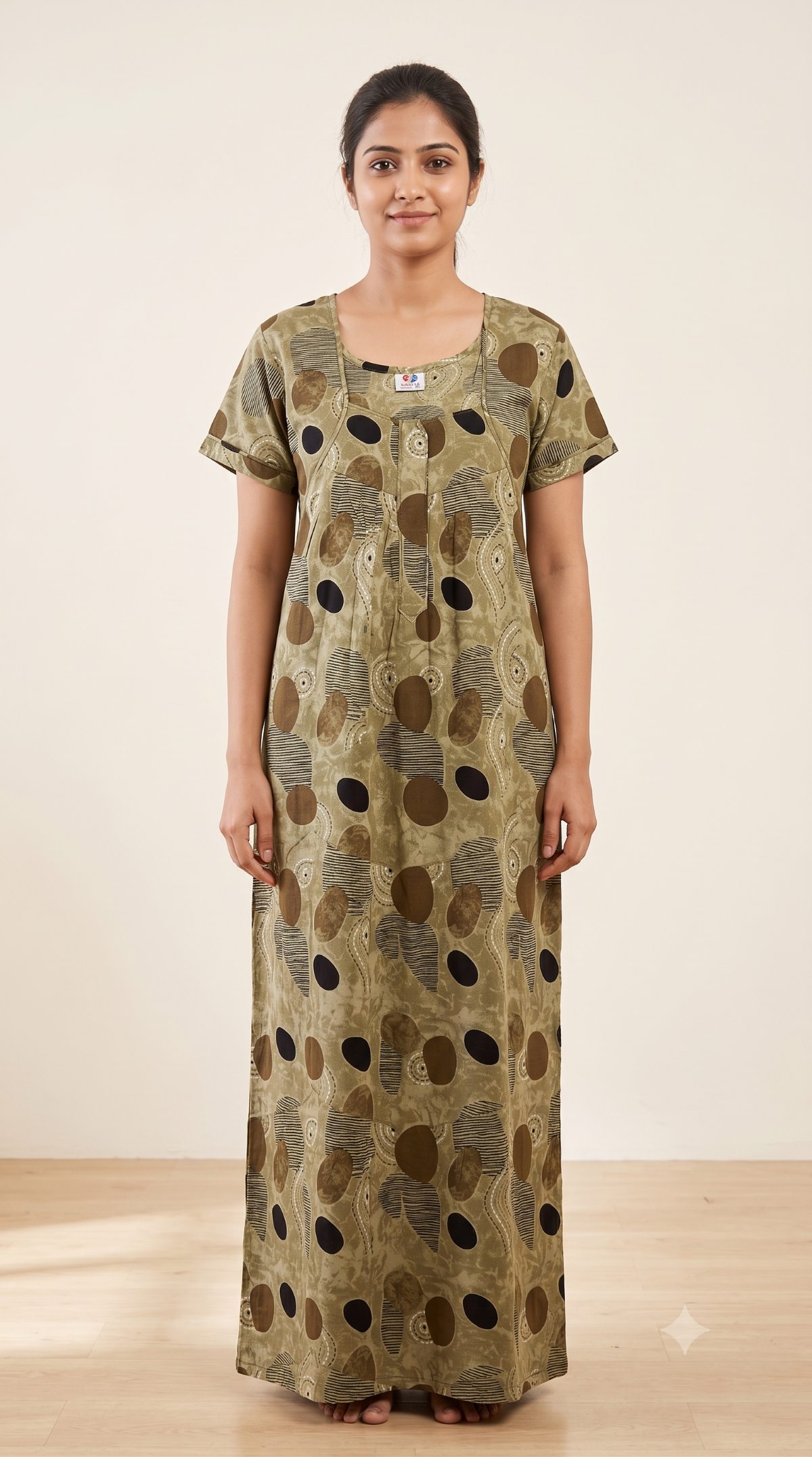 Abstract Print  Cotton Nightie 1