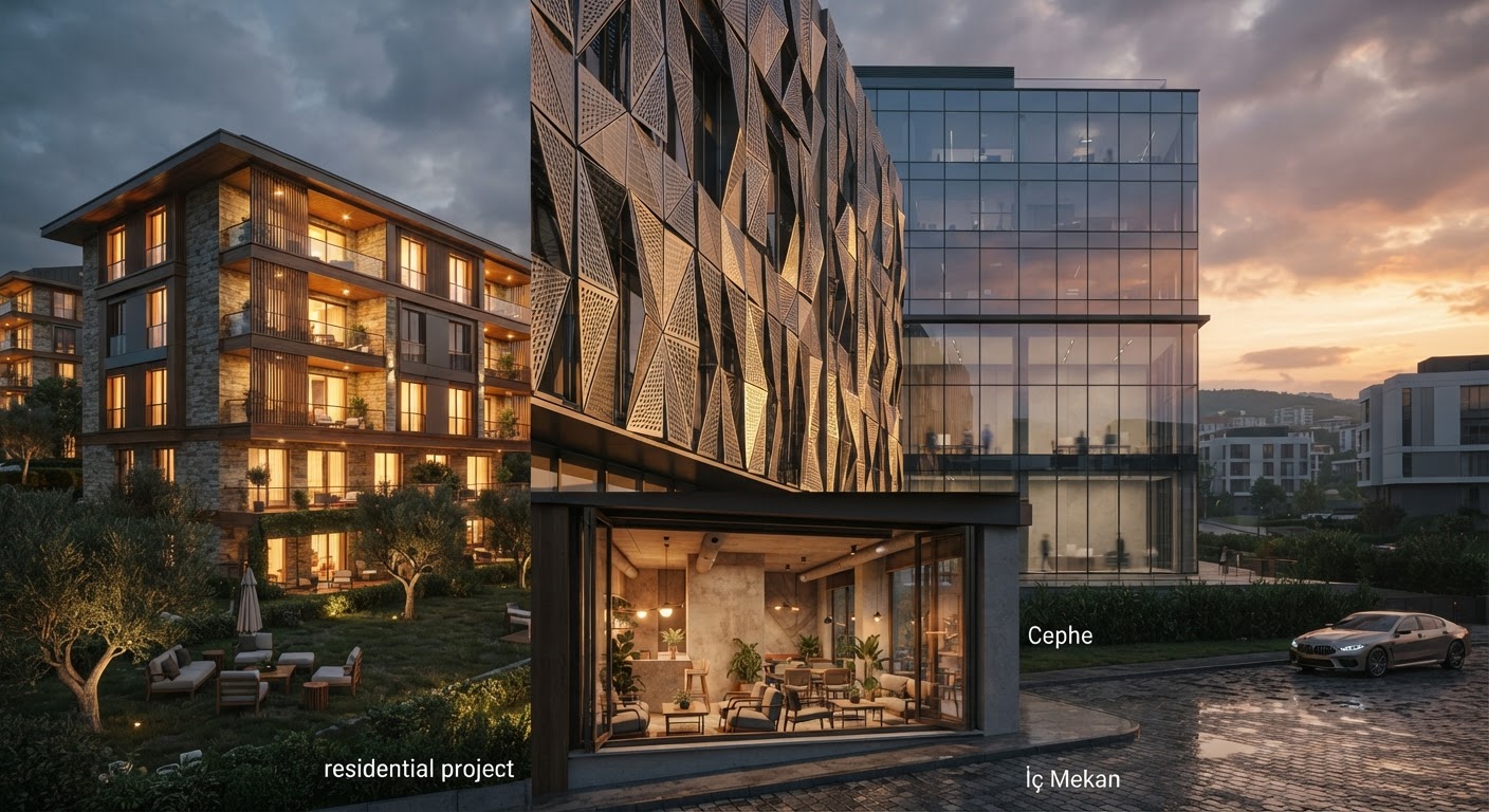 Proje türüne göre doğru render hedefini belirlemek — ArchiRend AI görseli