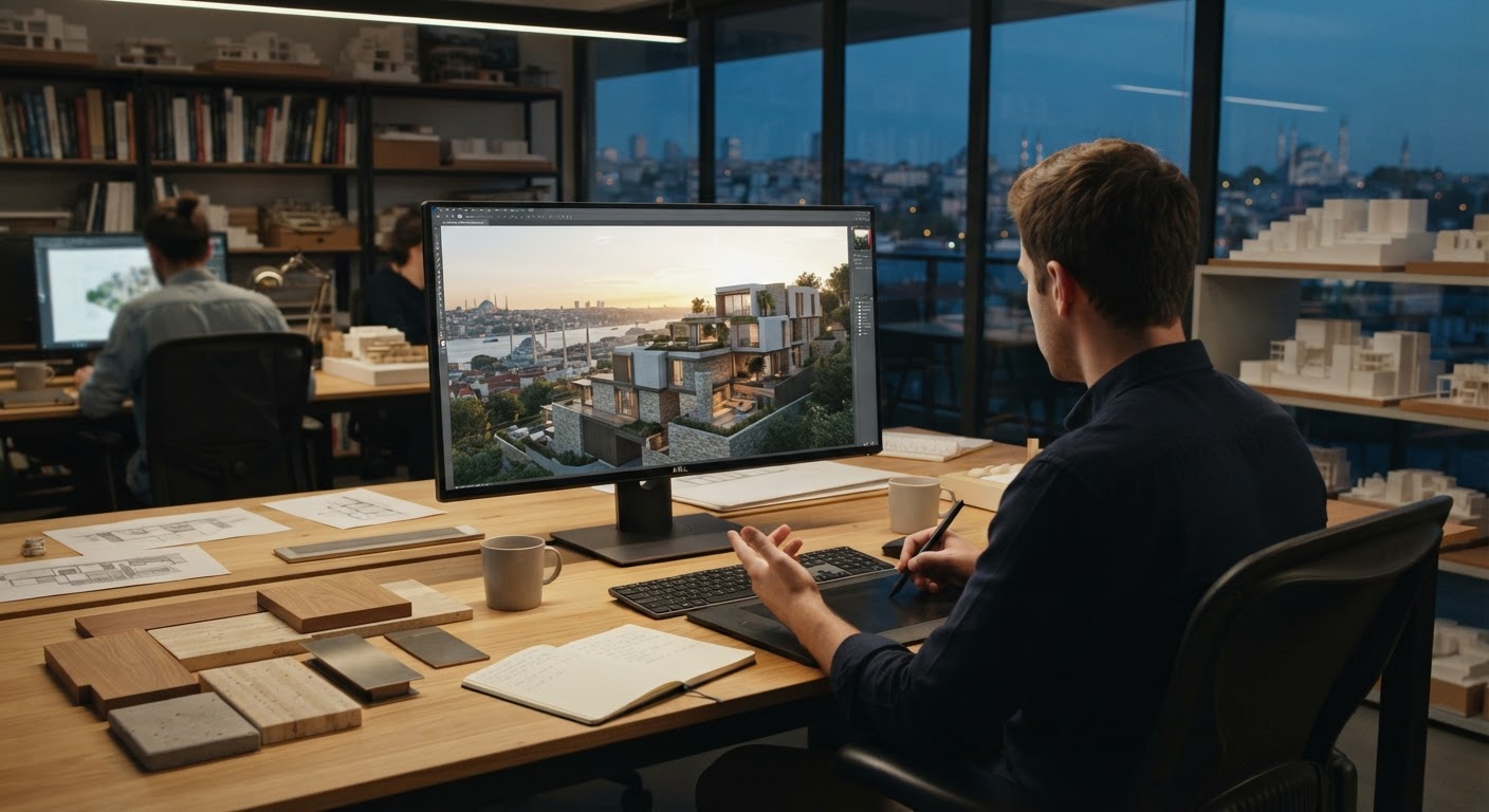 Yapay zeka mimari render nedir, neleri değiştirdi? — ArchiRend AI görseli