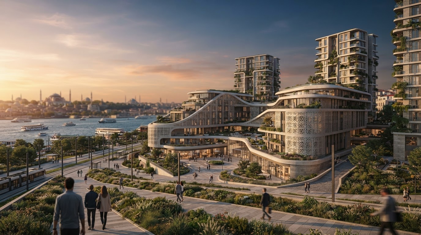 Adım adım yapay zeka mimari render iş akışı — ArchiRend AI görseli