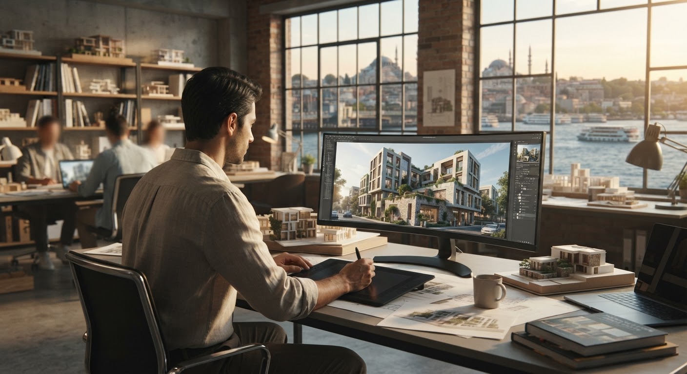 Yapay zeka render nedir, mimarlar için ne ifade eder? — ArchiRend AI görseli