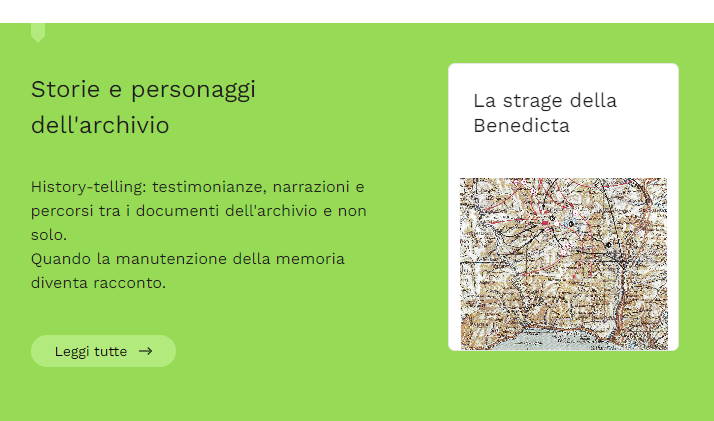 La sezione di historytelling del nostro archivio: a partire dallo studio dei documenti, la possibilità di creare nuove narrazioni, attraverso testi, video e immagini.