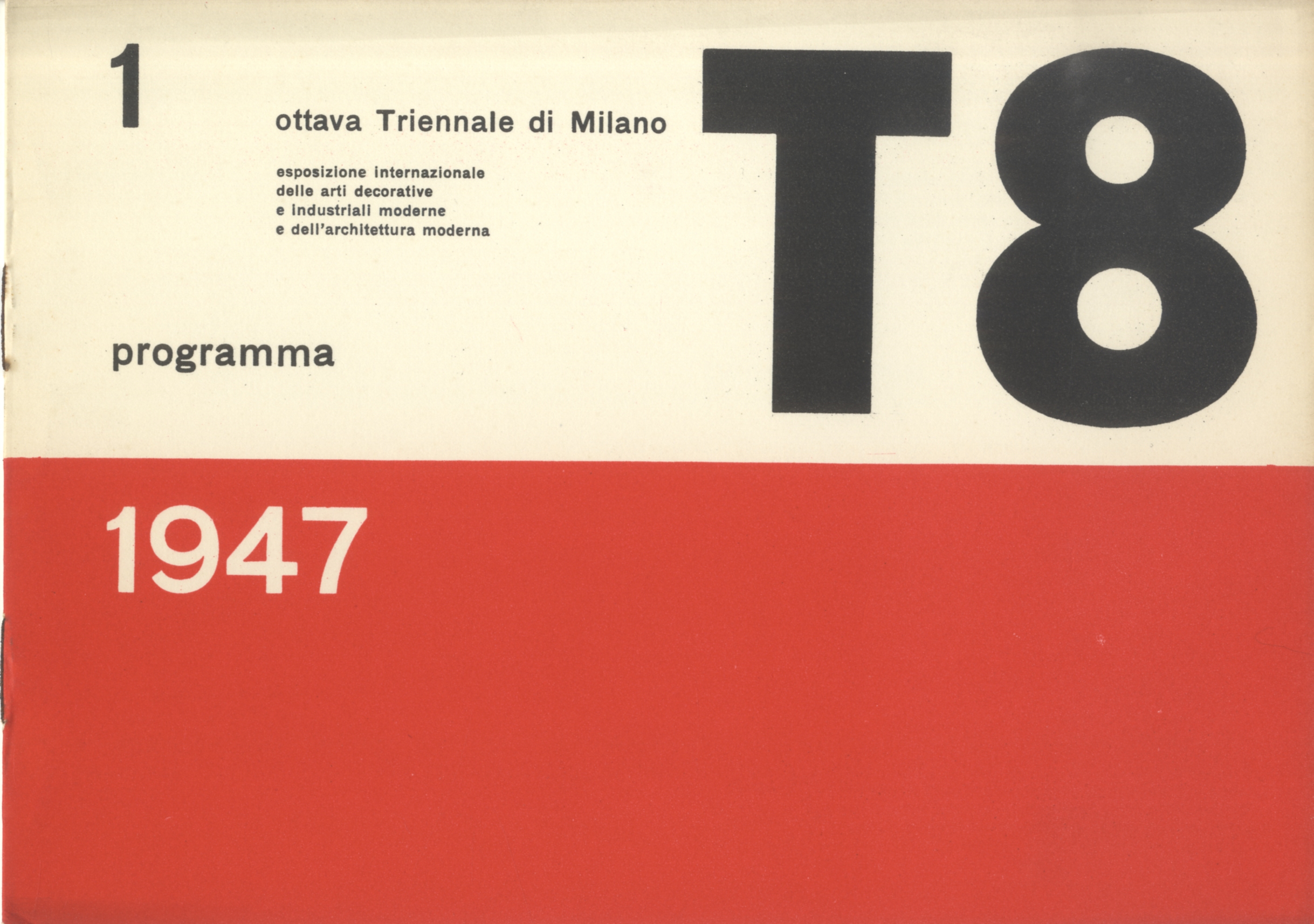 Max Huber, Albe Steiner, Opuscolo con il programma della Ottava Triennale di Milano, T8 1947
