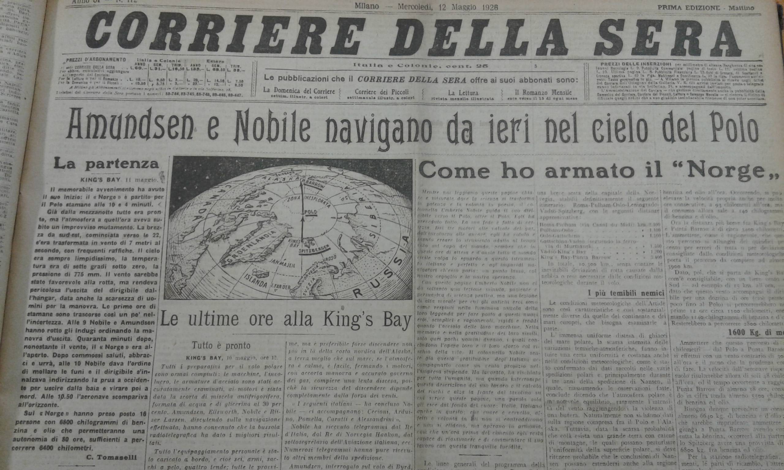 "Corriere della sera", 12 maggio 1926