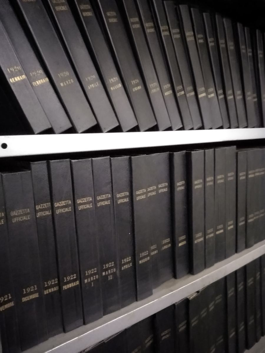 Alcune raccolte di Gazzette Ufficiali presenti in archivio