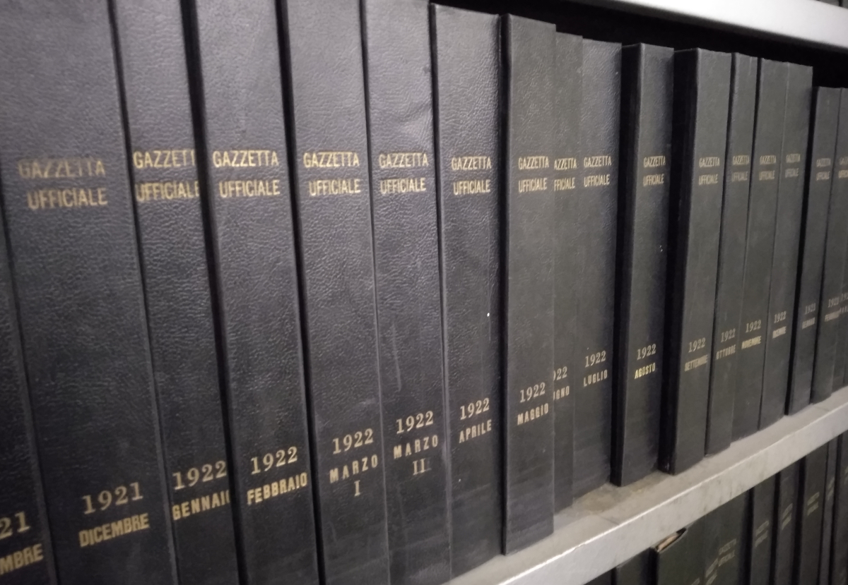 Gazzette Ufficiali presenti in archivio