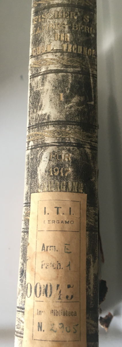 Volume Istituto industriale di Bergamo 1917 dorso