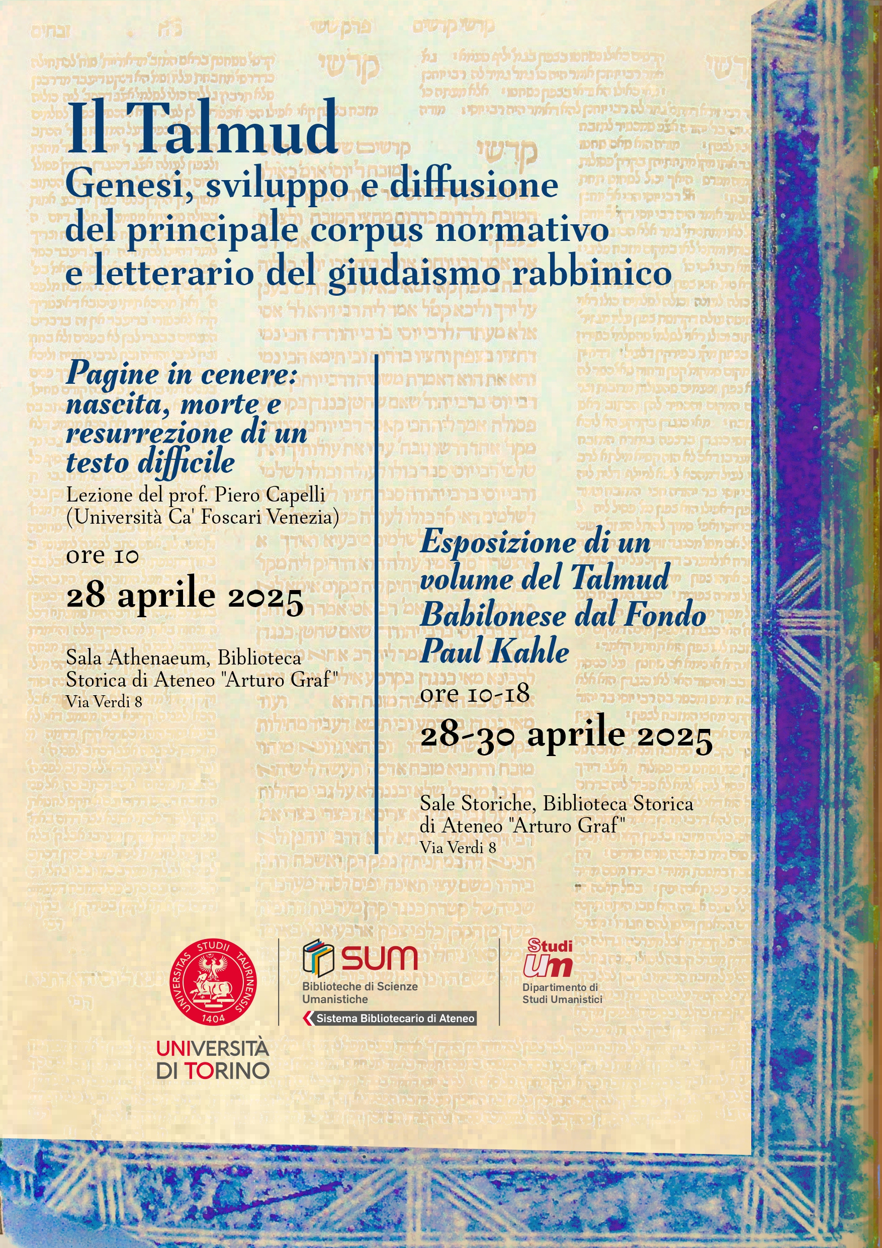 Locandina dell'esposizione del Talmud