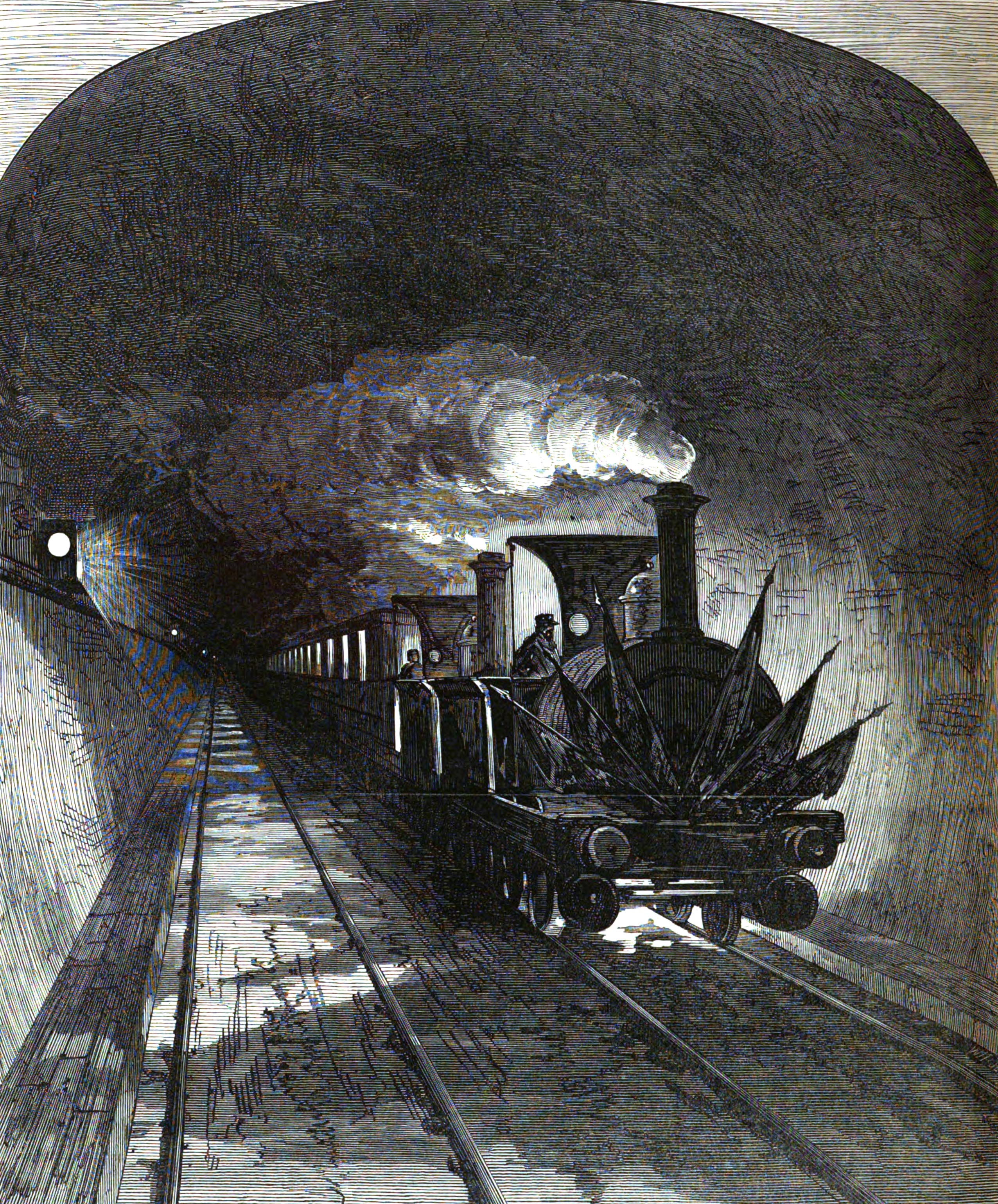 «Opening of the Mont Cenis tunnel: the first train», così annunciava l’apertura del traforo e il passaggio del primo treno la rivista inglese «The Illustrated London News» del 23 settembre 1871.