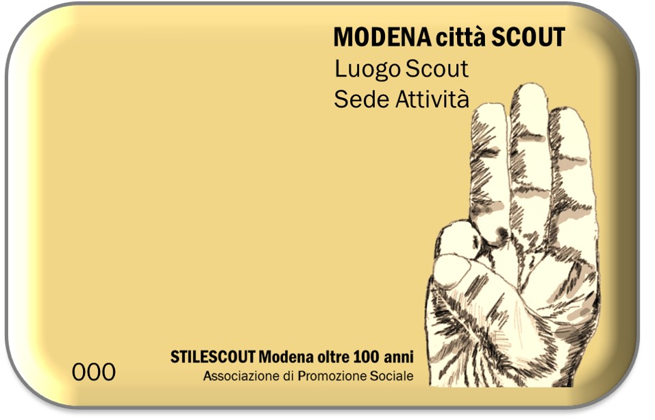 la TARGA che Indica le sedi di Attività scout a Modena