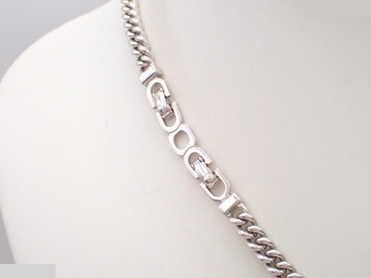 Rhinestone necklace, silver, approximately 42cm in length — view 2