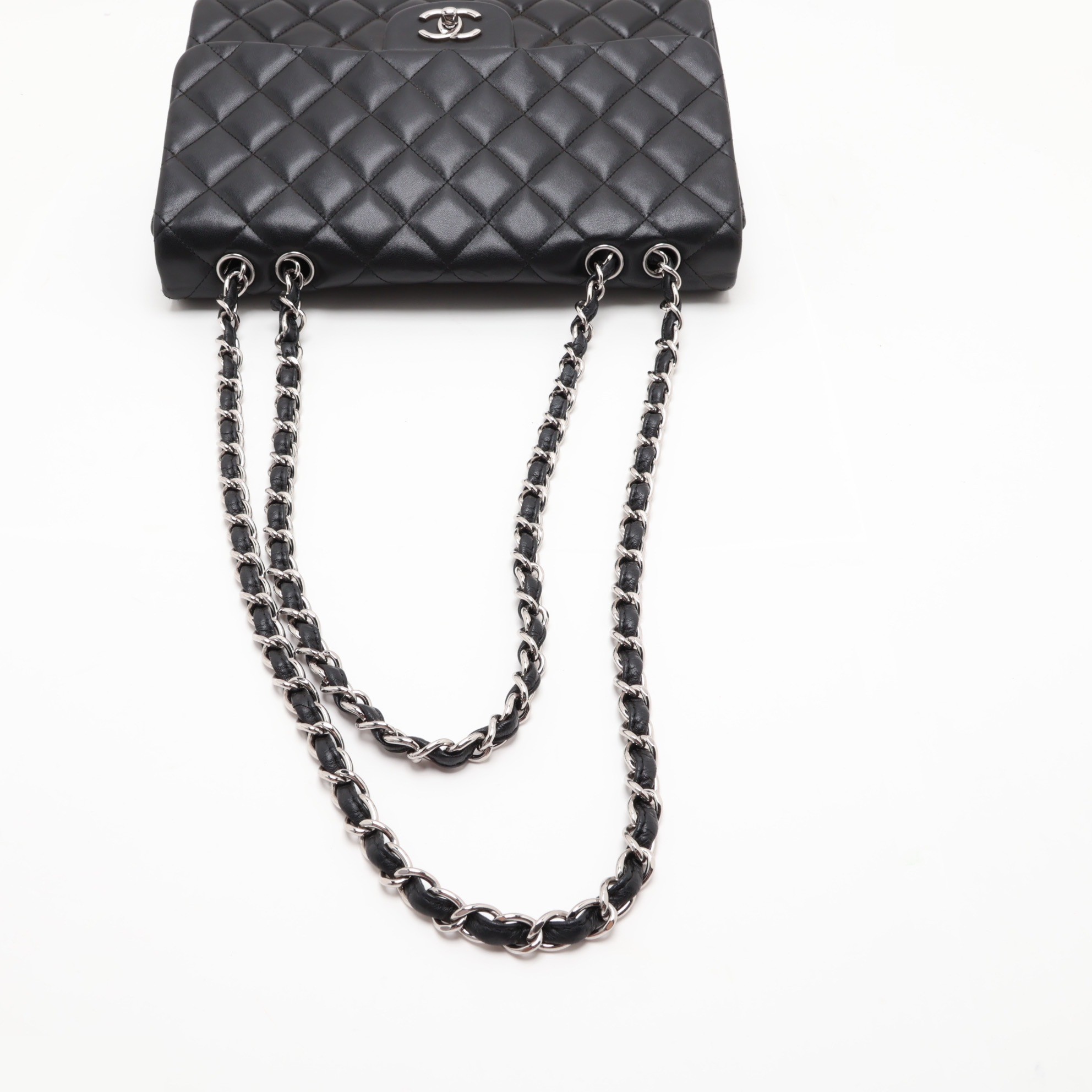 Large Matelassé 30 Lambskin Single Flap Double Chain Bag — view 5