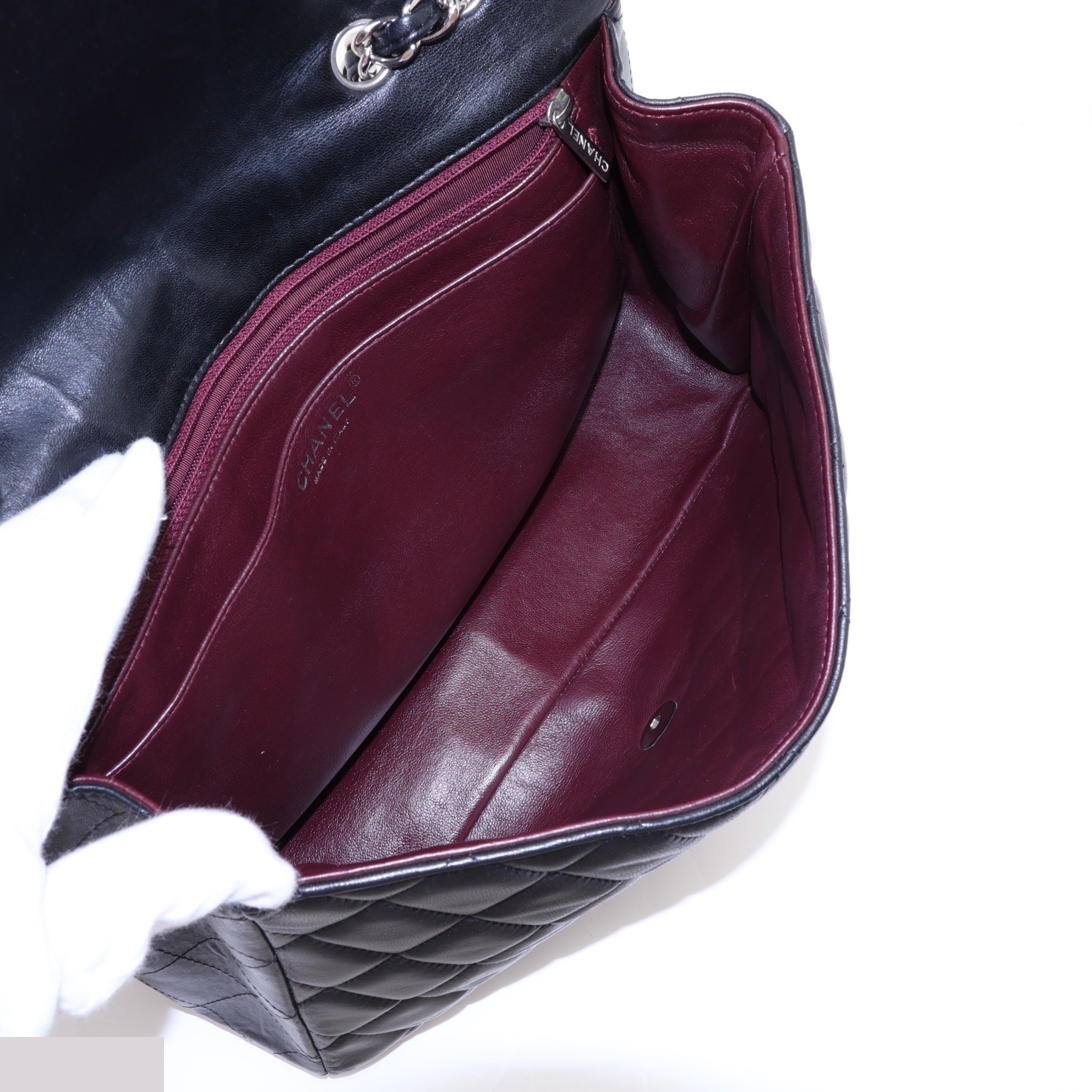 Large Matelassé 30 Lambskin Single Flap Double Chain Bag — view 7